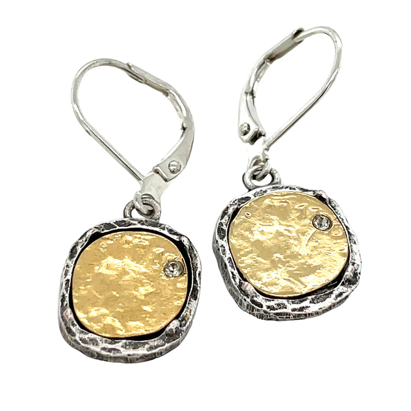 SILVER PLATED MIXED METAL EARRINGS
