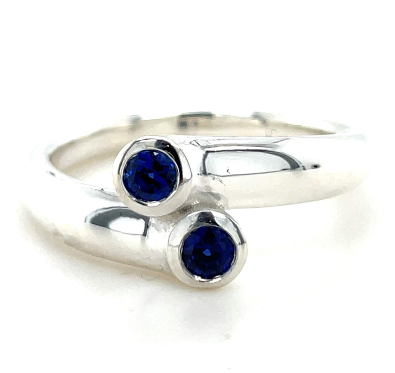 STERLING SILVER SAPPHIRE RING