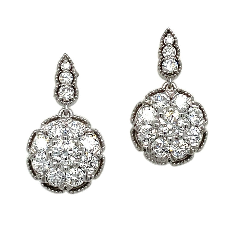 14K WHITE GOLD DIAMONDS EARRINGS