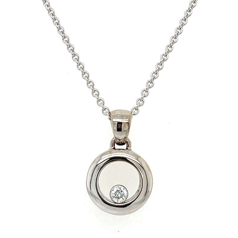 14K WHITE GOLD CIRCLE NECKLACE