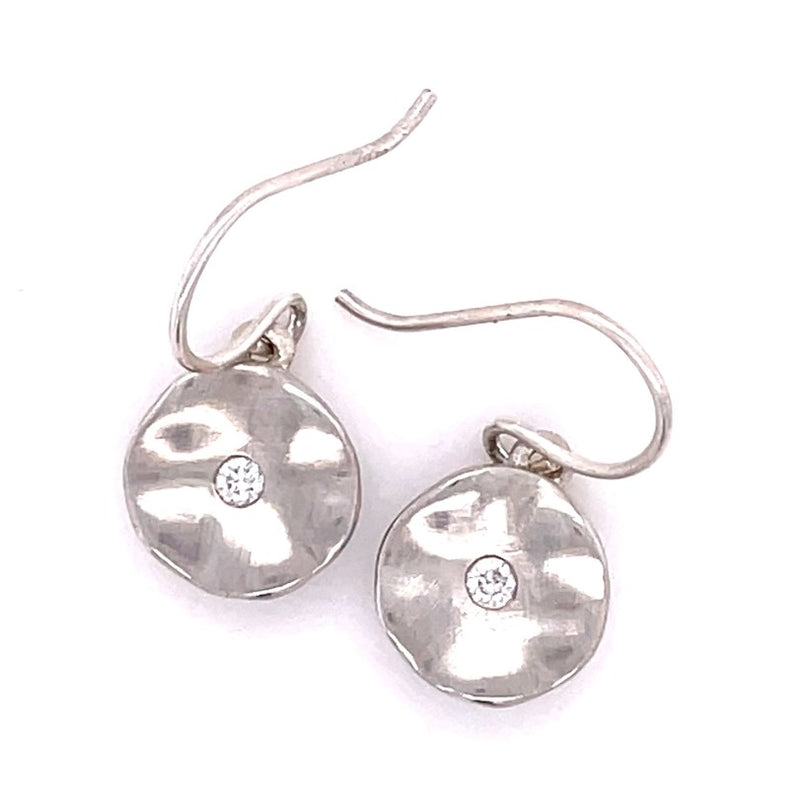 STERLING SILVER DIAMOND EARRINGS