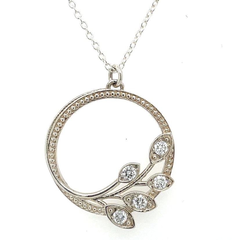 STERLING SILVER DIAMOND NECKLACE