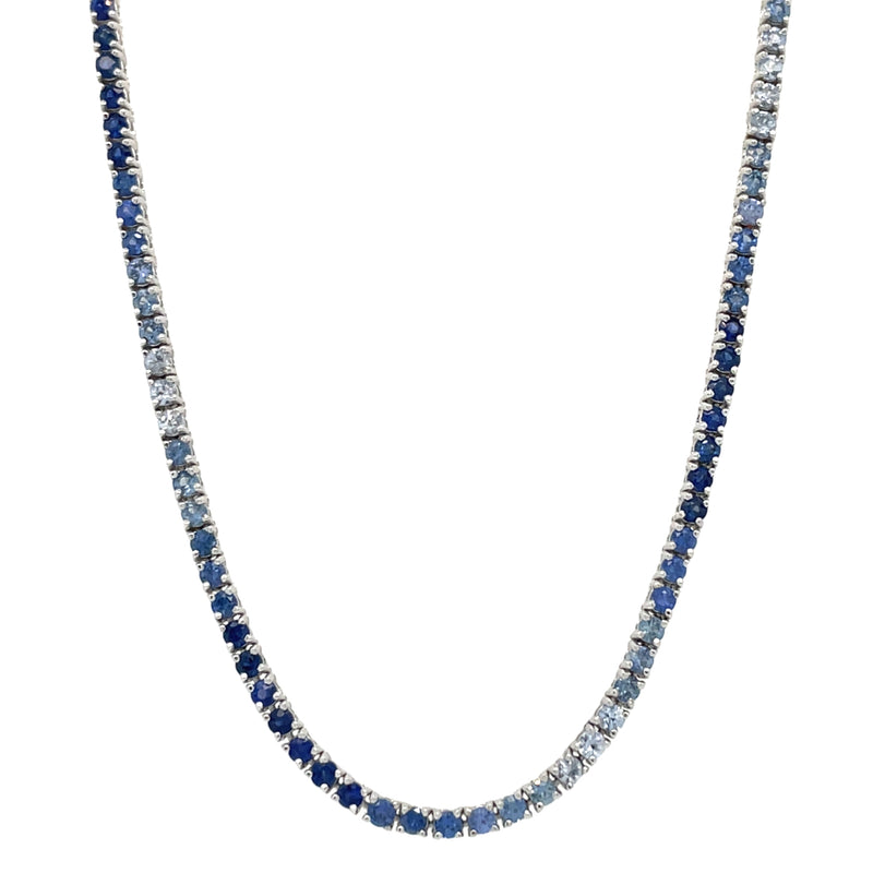 14K WHITE GOLD SAPPHIRE NECKLACE