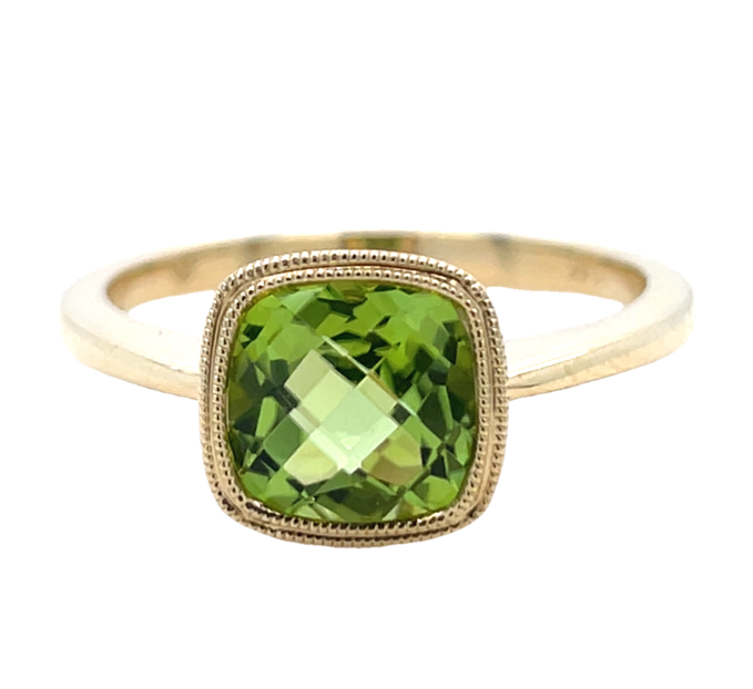 14K YELLOW GOLD PERIDOT RING  #200-00424