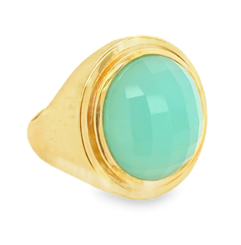 22K YELLOW GOLD PLATED BRASS RING  #808-00007