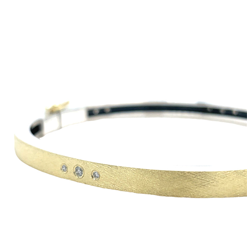 18K YELLOW GOLD AND STERLING SILVER DIAMOND BRACELET