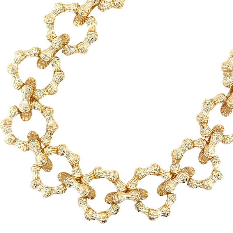 YELLOW GOLD PLATED MIXED METAL NECKLACE