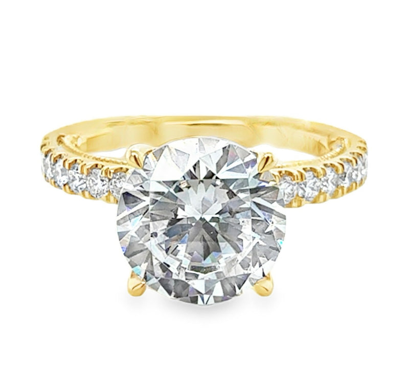 14K YELLOW GOLD DIAMOND SEMI MOUNT RING  #140-00061