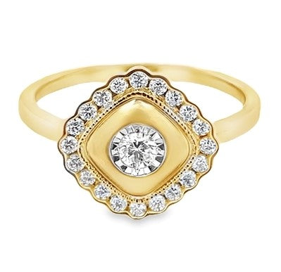 14K YELLOW GOLD DIAMOND RING  #130-00164