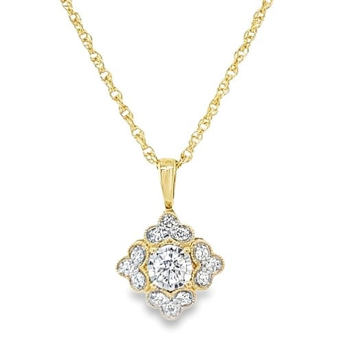 14K YELLOW GOLD DIAMOND NECKLACE  #160-00189