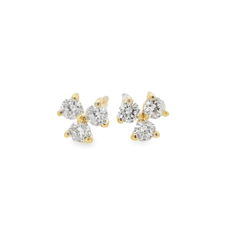 14K YELLOW GOLD DIAMOND EARRINGS  #150-00493