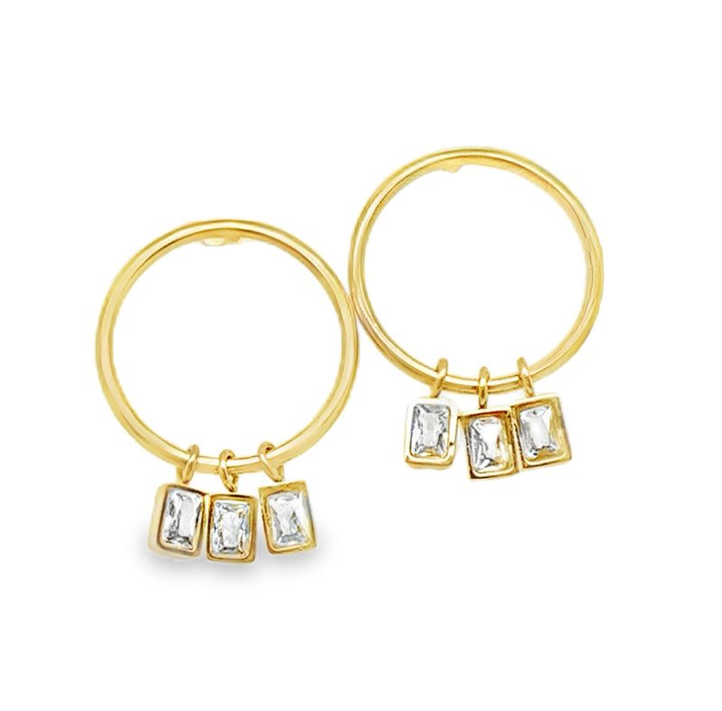 GOLD PLATED CUBIC ZIRCONIA EARRINGS  #806-00718