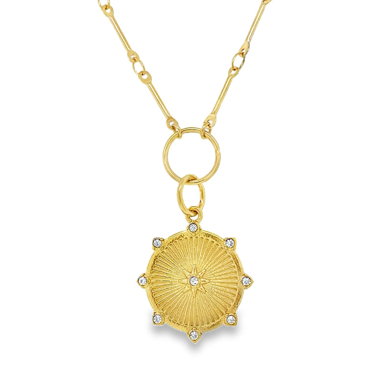GOLD PLATED STAINLESS STEEL NECKLACE  #805-00881