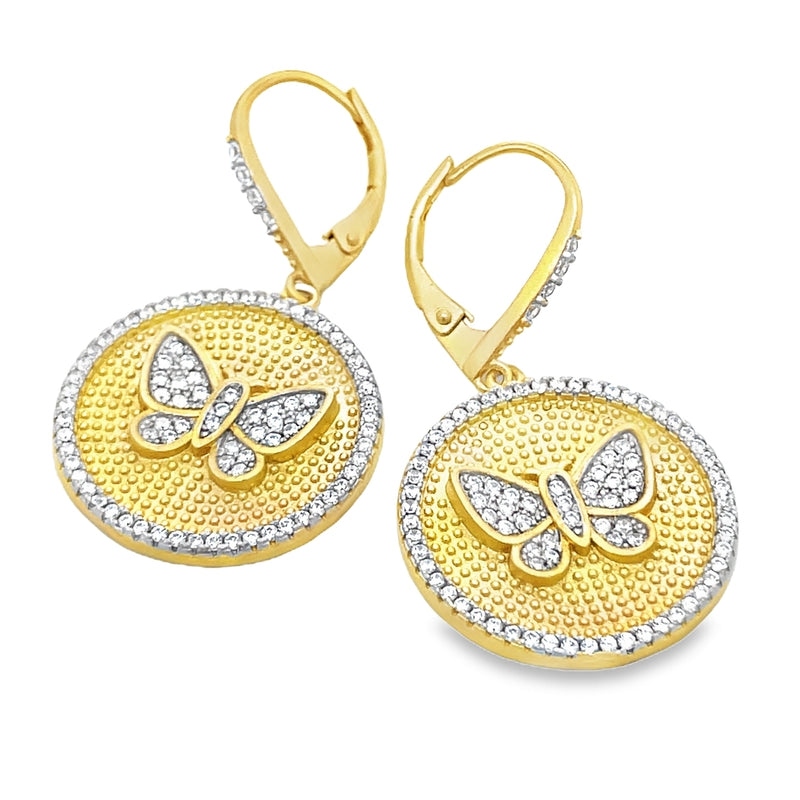 GOLD PLATED STERLING SILVER EARRINGS  #645-00245
