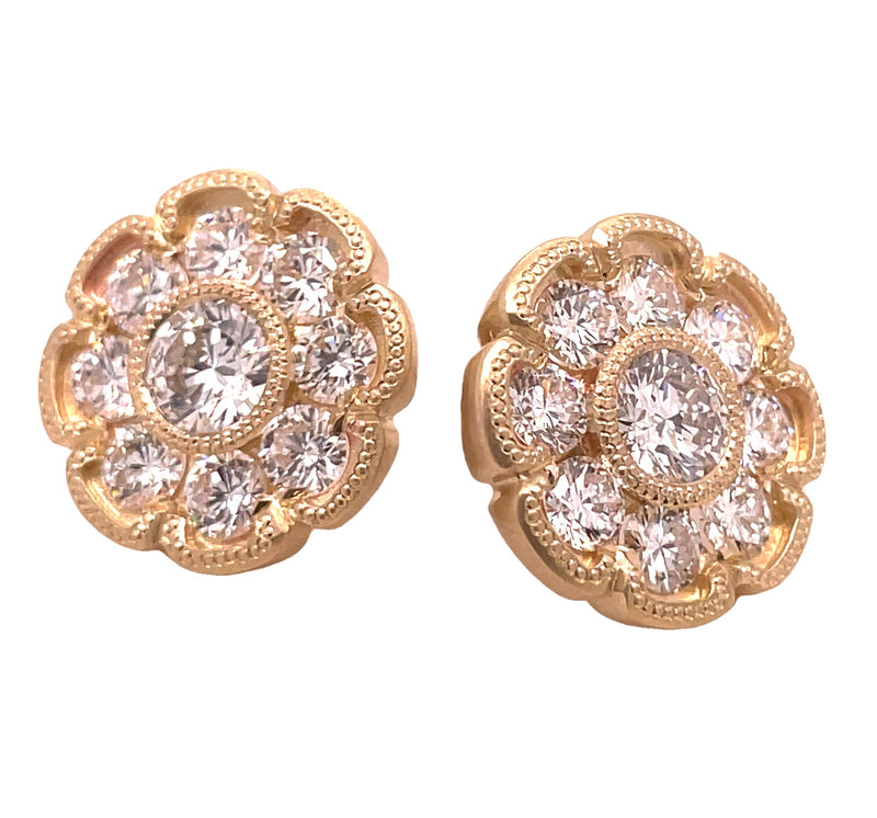 14K YELLOW GOLD DIAMOND EARRINGS