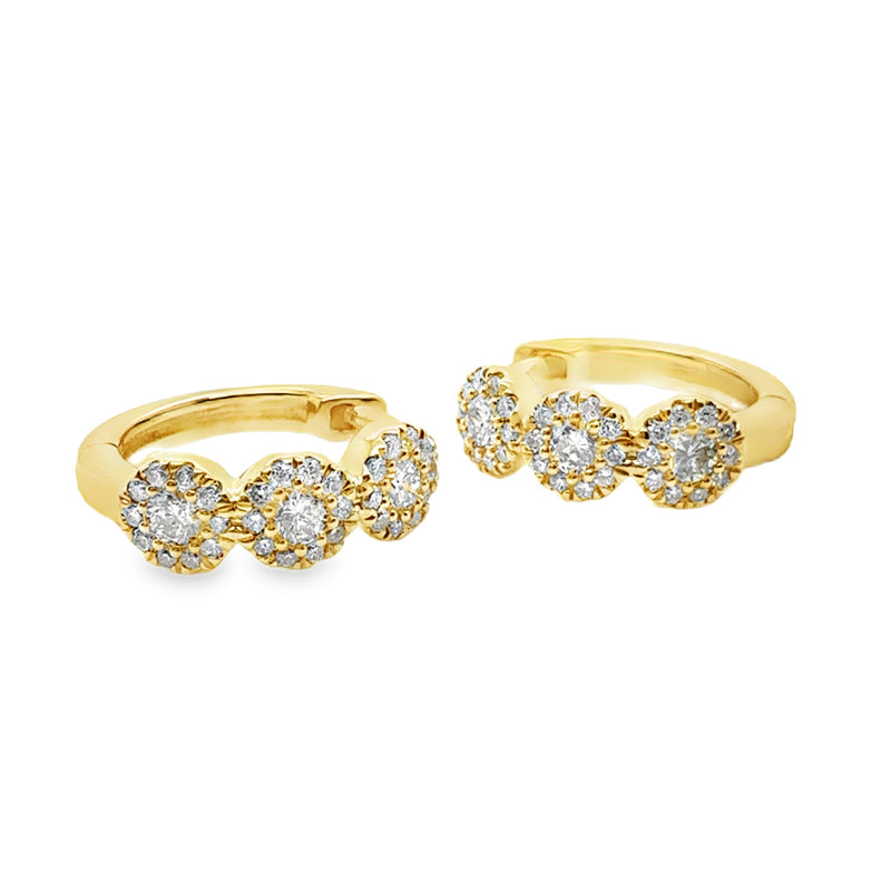 14K YELLOW GOLD DIAMOND EARRINGS  #150-00582