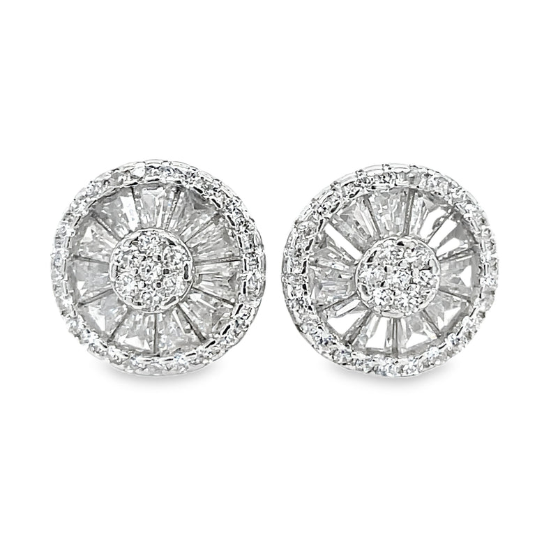 STERLING SILVER CUBIC ZIRCONIA EARRINGS  #645-00139