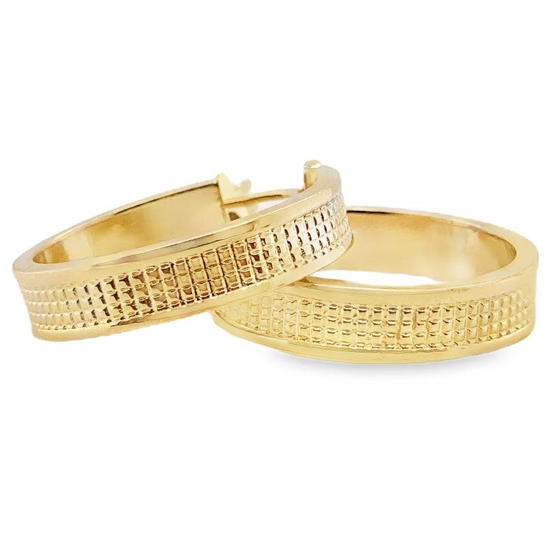 14K YELLOW GOLD HOOP EARRINGS  #425-00083