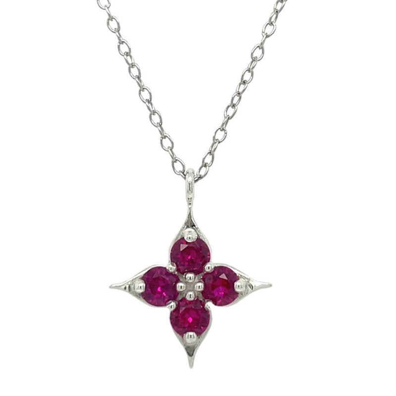 STERLING SILVER RUBY NECKLACE  #230-00260