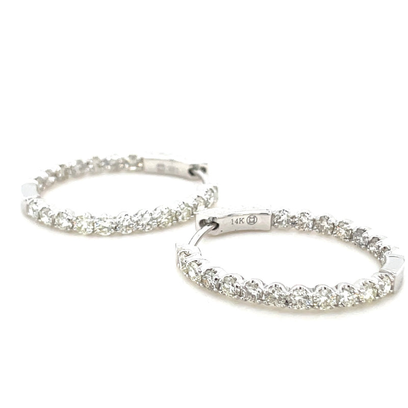 14K WHITE GOLD DIAMOND EARRINGS  #150-00160