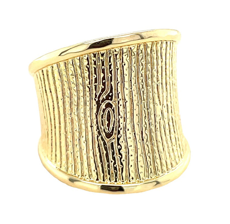 YELLOW GOLD PLATED MIXED METAL RING