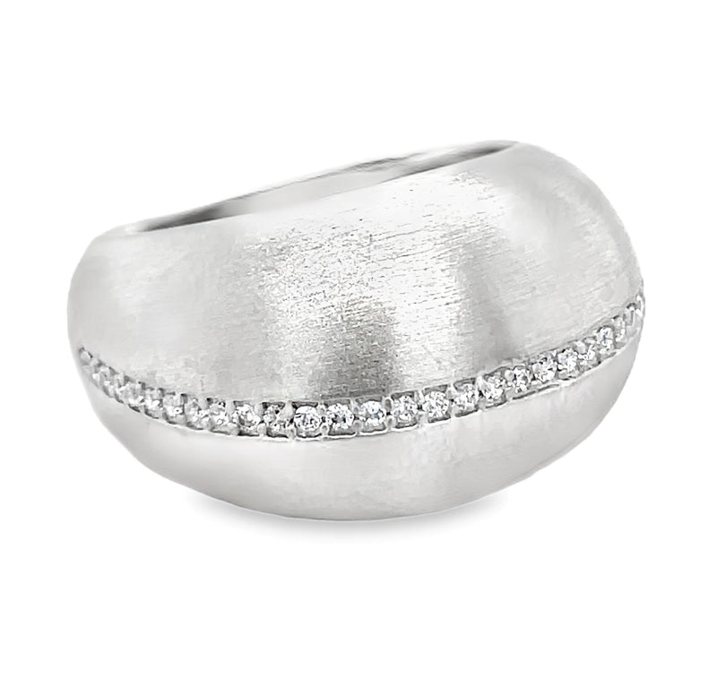 RHODIUM PLATED BRASS RING  #808-00010