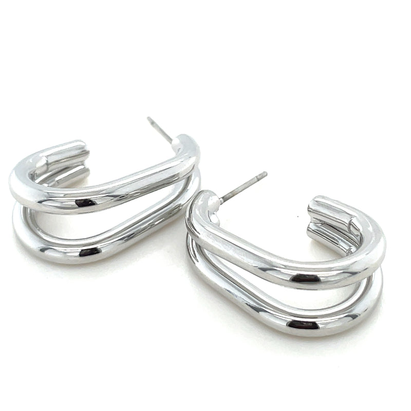 RHODIUM PLATED EARRINGS