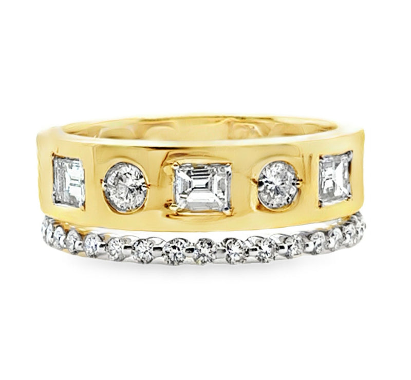 14K YELLOW AND WHITE GOLD DIAMOND RING  #110-00171