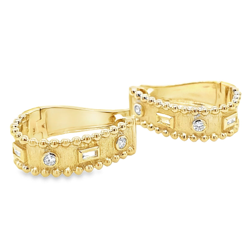 14K YELLOW GOLD DIAMOND EARRINGS  #150-00448