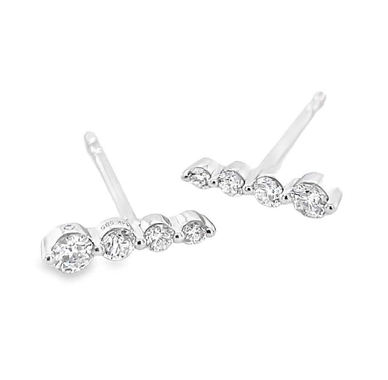 14K WHITE GOLD DIAMOND EARRINGS  #150-00094