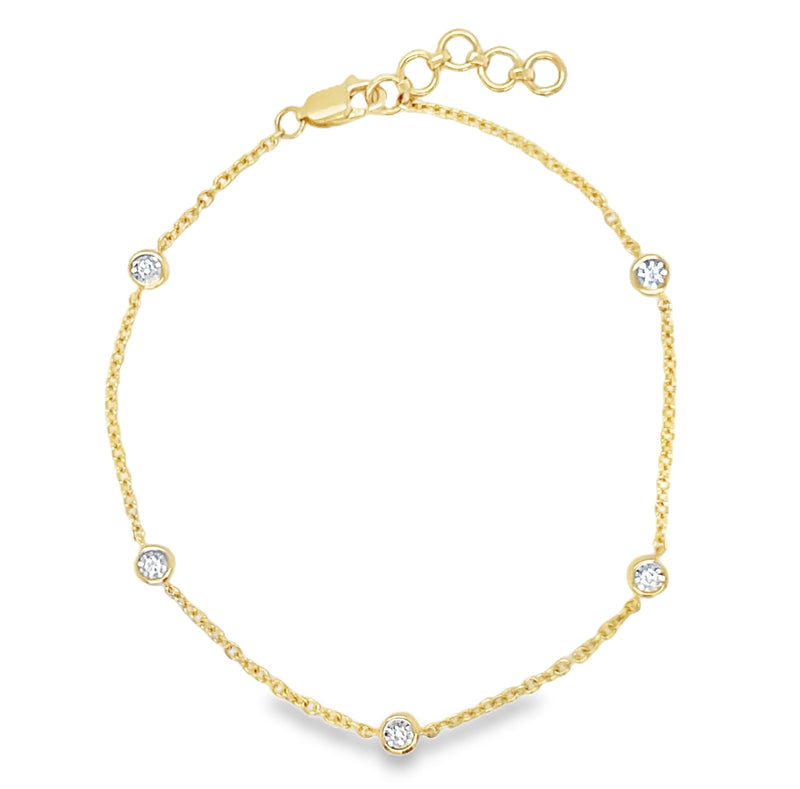 14K YELLOW GOLD DIAMOND BRACELET  #170-00149