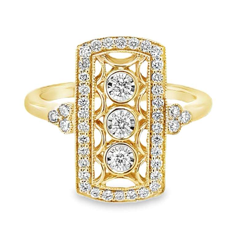 14K YELLOW GOLD DIAMOND RING  #130-00166
