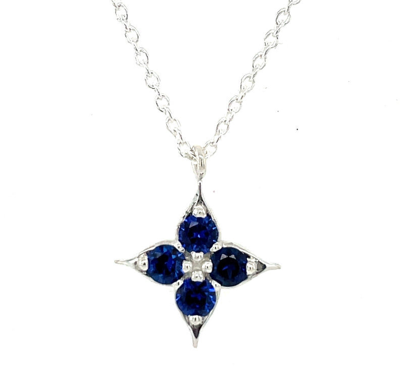 STERLING SILVER SAPPHIRE NECKLACE