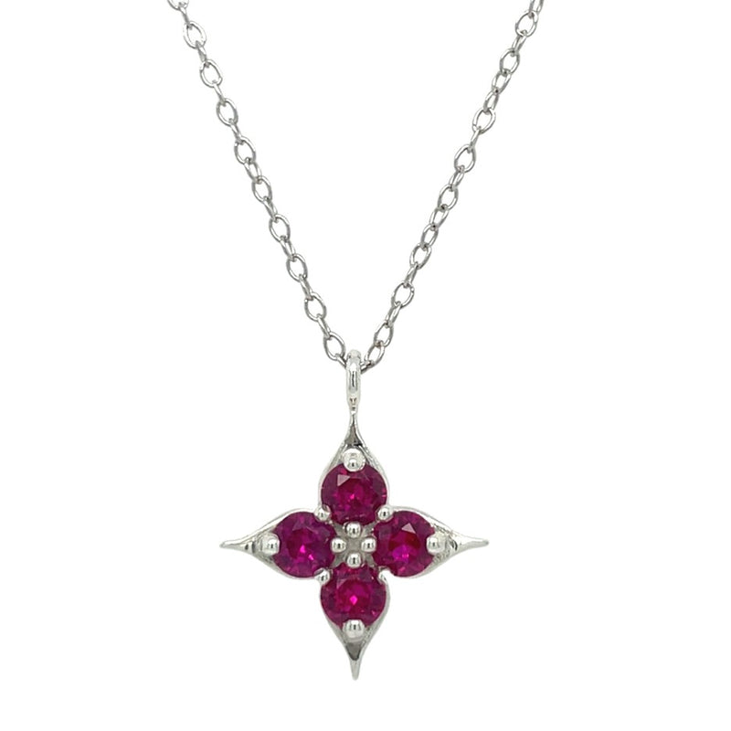 STERLING SILVER RUBY NECKLACE  #230-00255