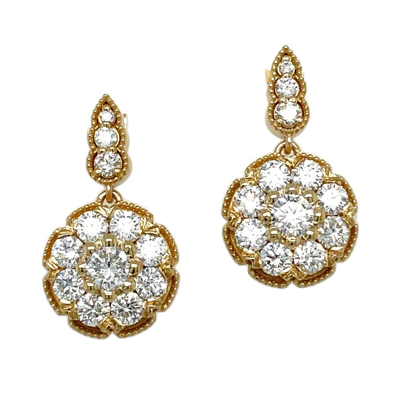 14K YELLOW GOLD DIAMOND EARRINGS