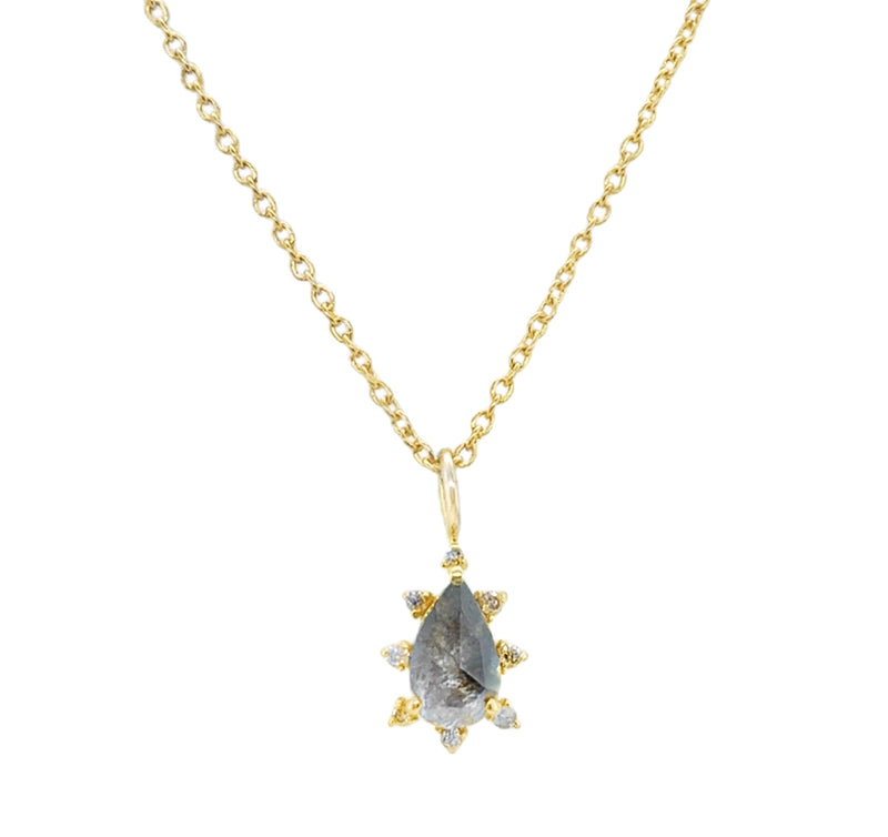 STERLING SILVER AND GOLD PLATED DIAMOND NECKLACE  #640-00090