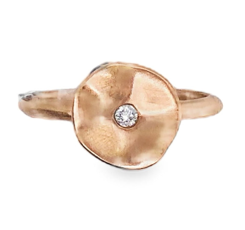 14K ROSE GOLD DIAMOND RING  #130-00060