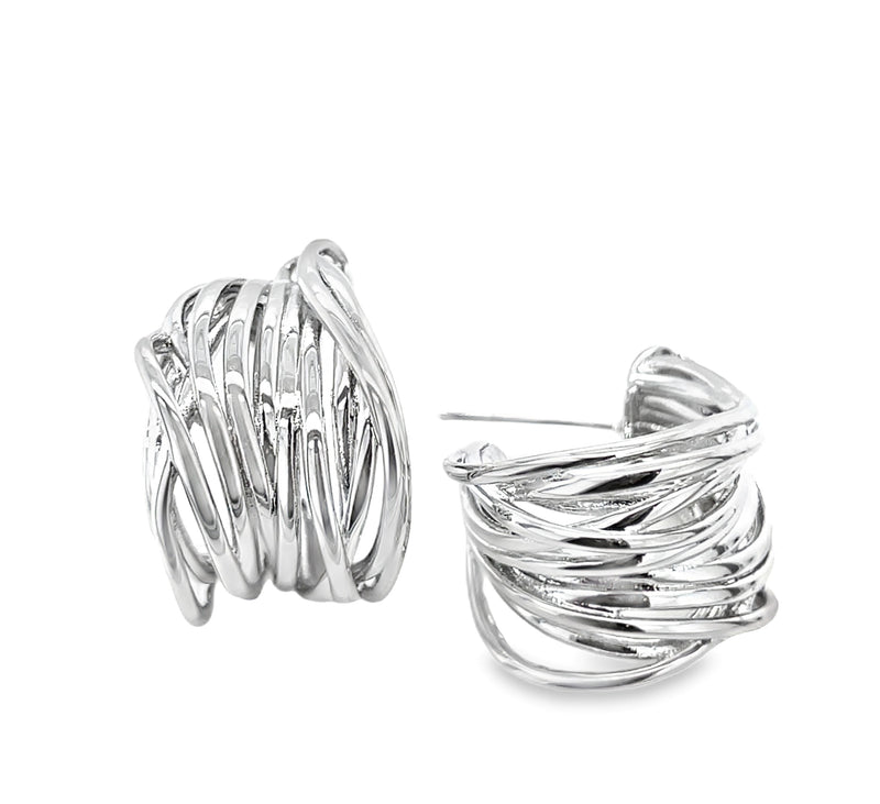 RHODIUM PLATED EARRINGS  #806-00633