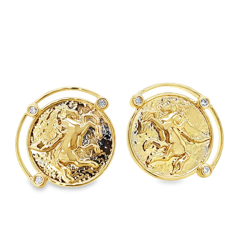 YELLOW GOLD PLATED EARRINGS  #806-00666