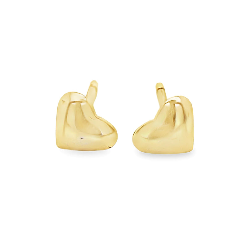 GOLD PLATED STERLING SILVER HEART EARRINGS.  #645-00118