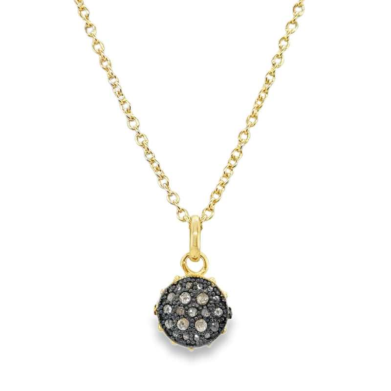 STERLING SILVER AND GOLD PLATED DIAMOND NECKLACE  #160-00053
