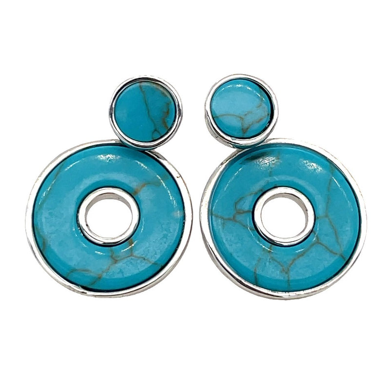 STERLING SILVER TURQUOISE EARRINGS  #210-00174