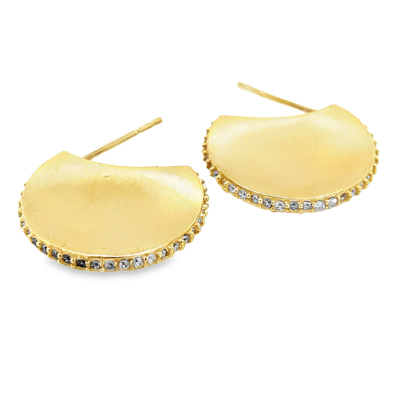 22K YELLOW GOLD PLATED BRASS EARRINGS  #806-00025