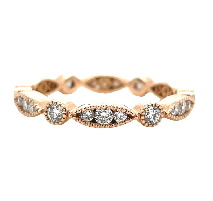 14K ROSE GOLD DIAMOND RING  #110-00007