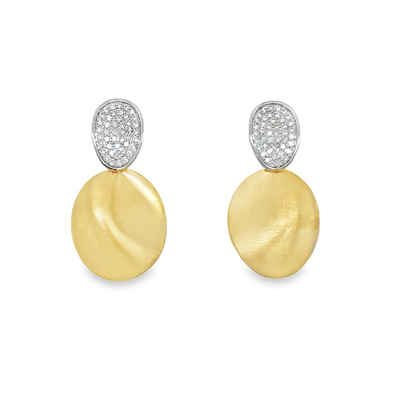 14K YELLOW GOLD DIAMOND EARRINGS  #150-00530