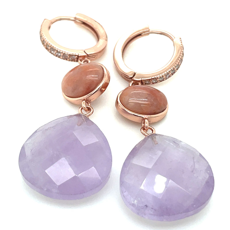 ROSE GOLD PLATED QUARTZ EARRINGS