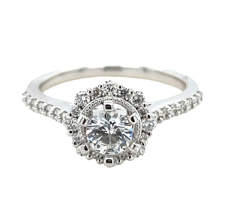 14K WHITE GOLD DIAMOND SEMI MOUNT