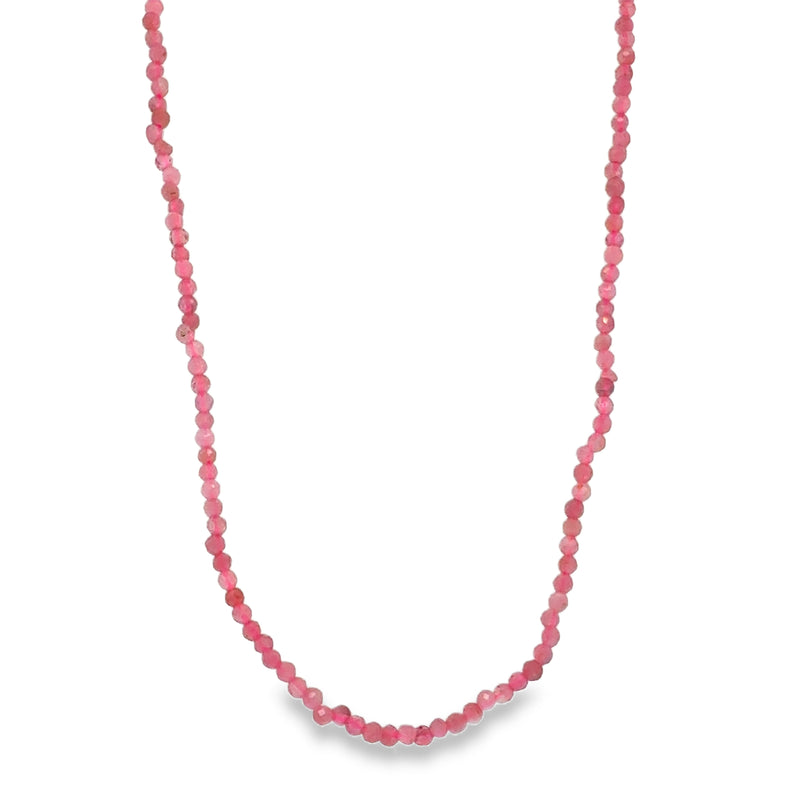 PINK TOURMALINE BEADED NECKLACE  #805-00800