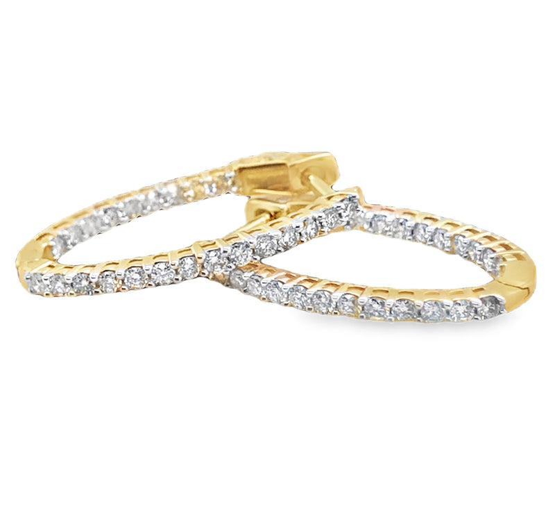 14K YELLOW GOLD DIAMOND EARRINGS  #150-00262