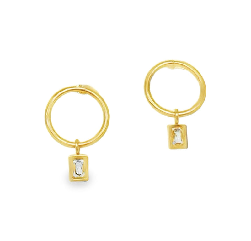 GOLD PLATED CUBIC ZIRCONIA EARRINGS  #806-00720